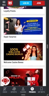 WinMatch Gaming App - Games Screen